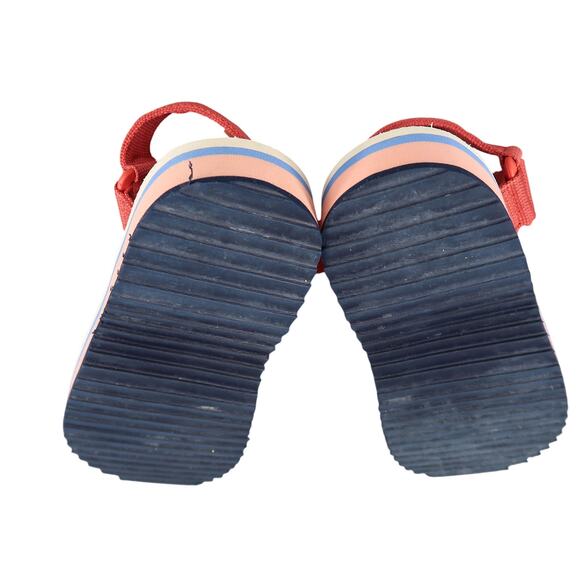 Zara Shoes Kids 33 Sport Sandals Platform Adjustable Straps Platform Red Pink - Picture 10 of 11